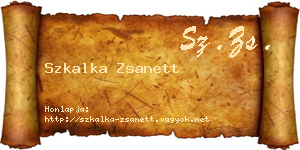 Szkalka Zsanett névjegykártya